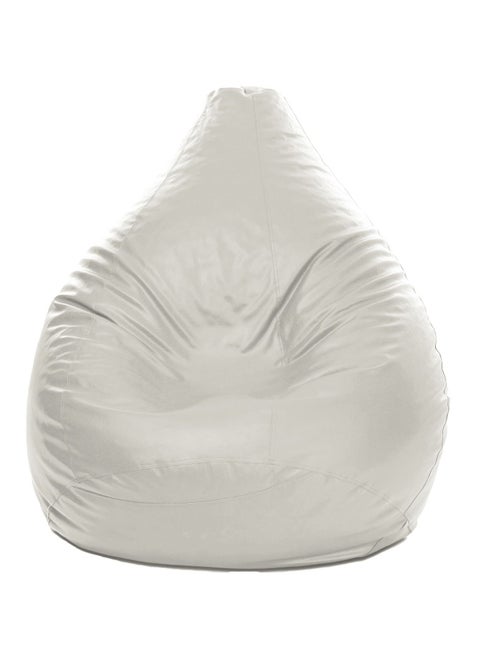 Faux Leather Multi-Purpose Bean Bag With Polystyrene Filling Off White