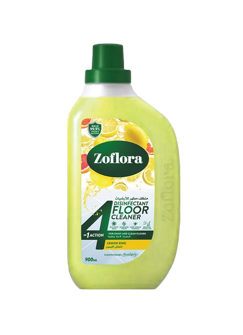 Zoflora 4 In 1 Disinfectant Floor Cleaner Lemon ZIng 900ml Pack of 2 - Image 2