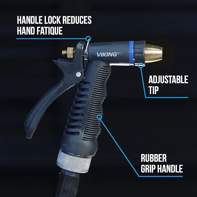 VIKING Hose Nozzle, Garden Hose Nozzle, Adjustable and Heavy Duty for Washing Car, Watering Plants, Washing Pets, and Home Use - Image 3