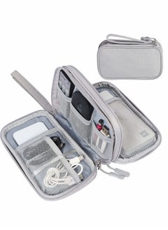 Excefore Electronic Organizer, Travel Cable Organizer Bag Pouch Accessories Carry Case Portable Waterproof Double Layers Storage for Cable, Cord, Charger, Phone, Earphone, Medium Size, Grey  - Image 1