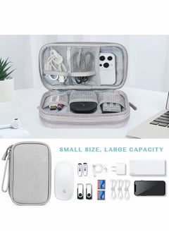 Excefore Electronic Organizer, Travel Cable Organizer Bag Pouch Accessories Carry Case Portable Waterproof Double Layers Storage for Cable, Cord, Charger, Phone, Earphone, Medium Size, Grey  - Image 2