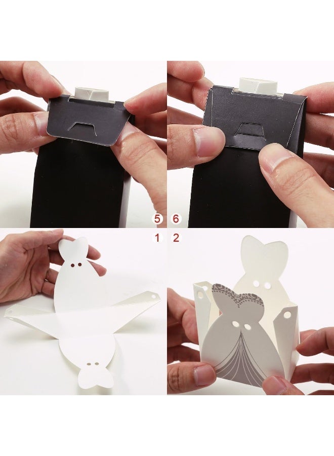 Rbenxia Wholesale Wedding Favors Wedding Party Favor Boxes Creative Tuxedo Dress Groom Bridal Candy Gift Box with Ribbon 100pcs - Image 4