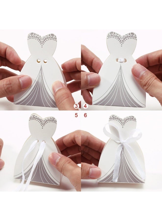 Rbenxia Wholesale Wedding Favors Wedding Party Favor Boxes Creative Tuxedo Dress Groom Bridal Candy Gift Box with Ribbon 100pcs - Image 3