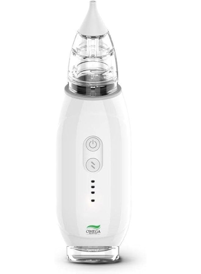 أوميغا شفاط أنف كهربائي Omega Baby - قابل لإعادة الشحن بمنفذ USB - آمن وصحي لتنظيف مخاط الرضع والأطفال الصغار - Image 5