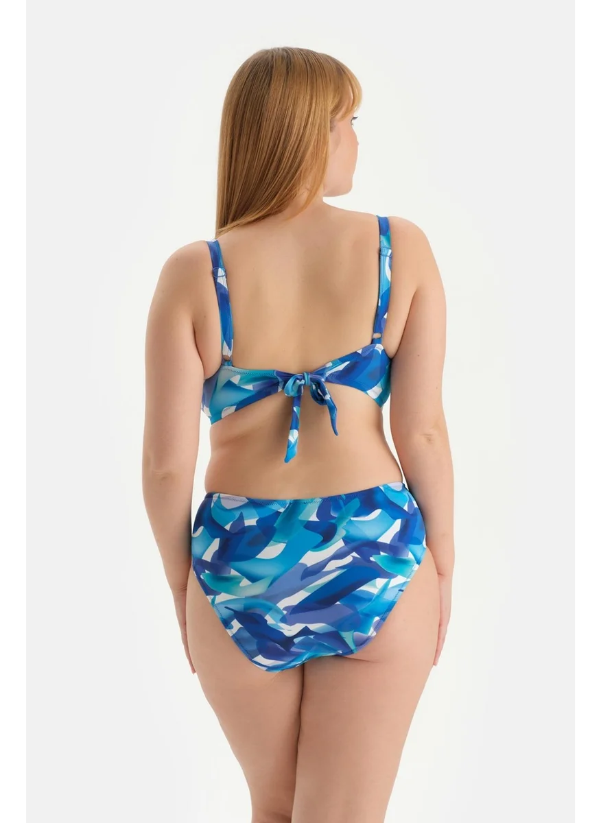 dagi Blue Corseted Shapewear Bikini Top