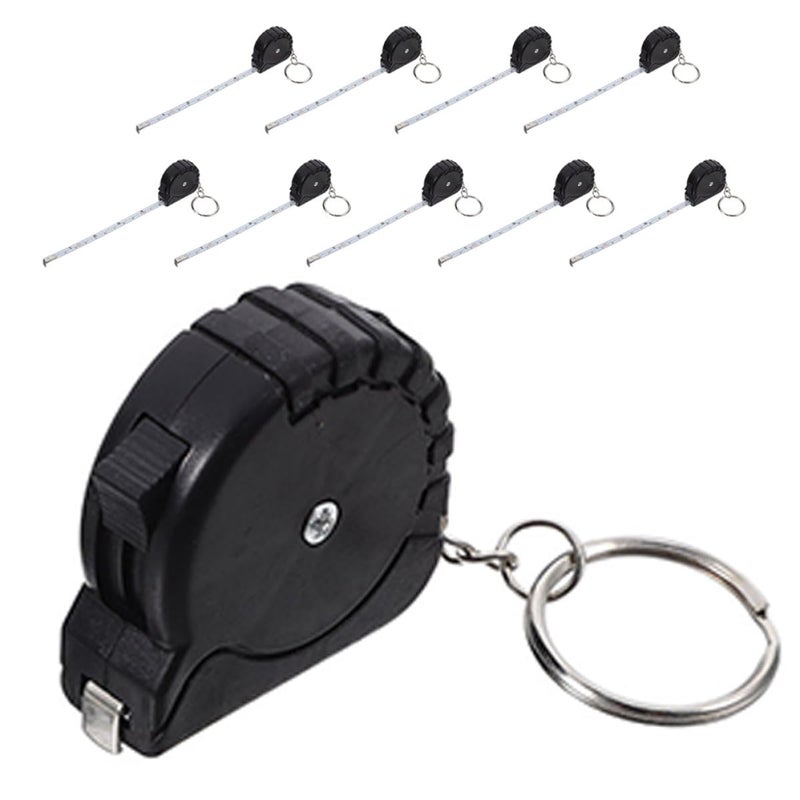 10Pcs Retractable Mini Measuring Tape Keychain Compact Steel Tape Measure For Sewing - Image 2