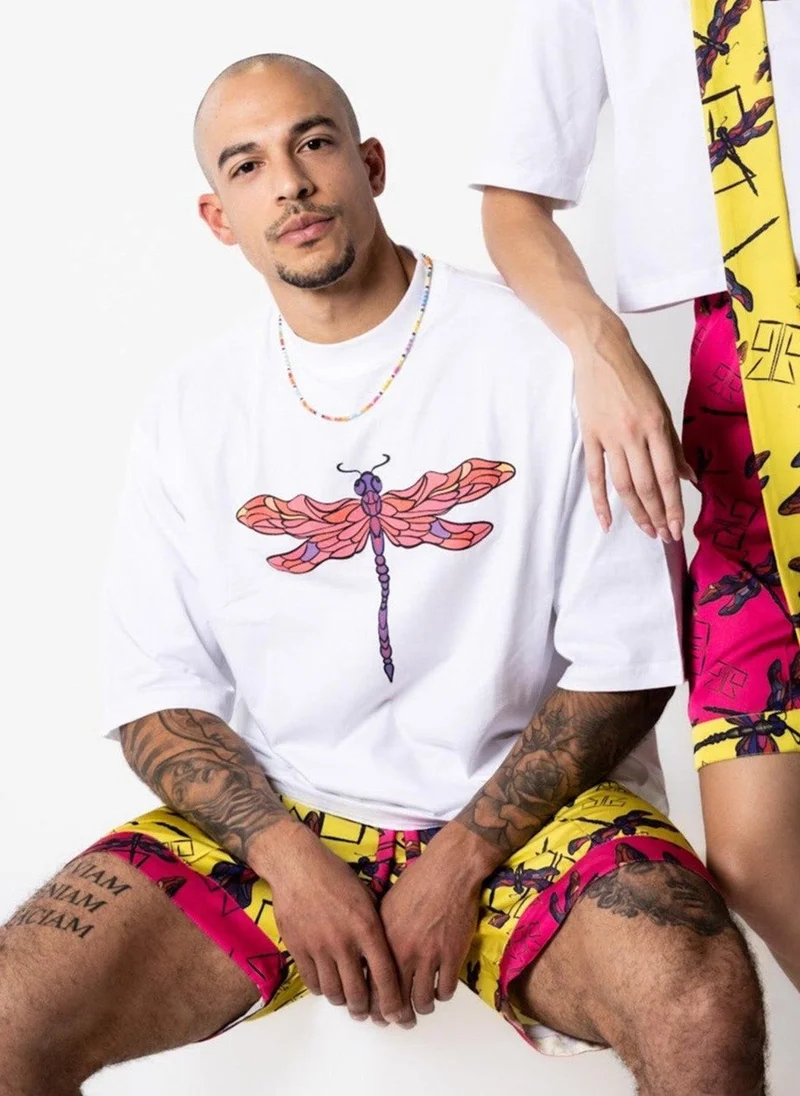 جانارا جونز Pink Dragonfly Satin Jordan Shorts