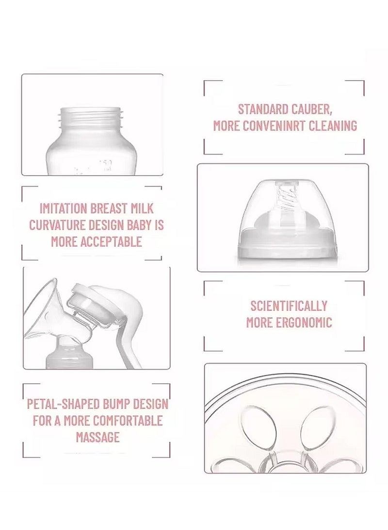 مضخة ثدي يدوية، مضخة يدوية بحافة مريحة، حلمة تدفق بطيء، مستلزمات الرضاعة الطبيعية - view 4