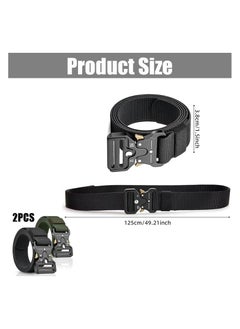CMGTYYD 2PCS Tactical Strap, Quick Release Canvas Military Belt with Metal Camelback for Outdoor, Work, Recreational, Camping or Hiking Use  - Image 2