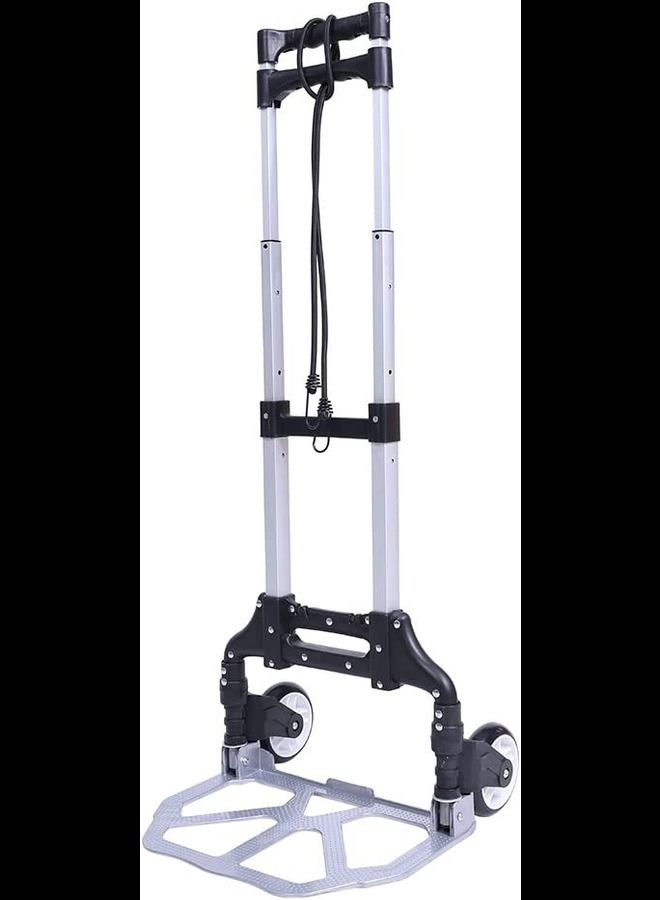 SHOWAY Folding Hand Truck 180 Lb Capacity Heavy-Duty Luggage Trolley Cart With Telescoping Handle And Rubber - Image 1