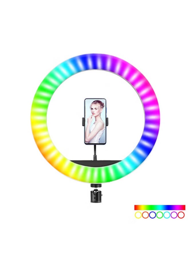 RGB LED USB Selfie Round Ring Light Multicolour - Image 1