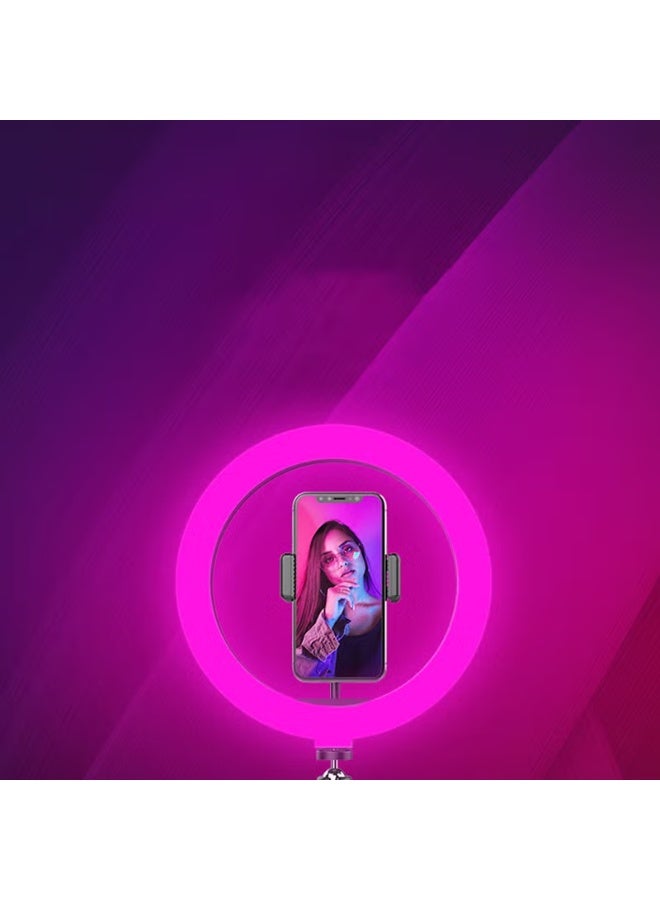 RGB LED USB Selfie Round Ring Light Multicolour - Image 2