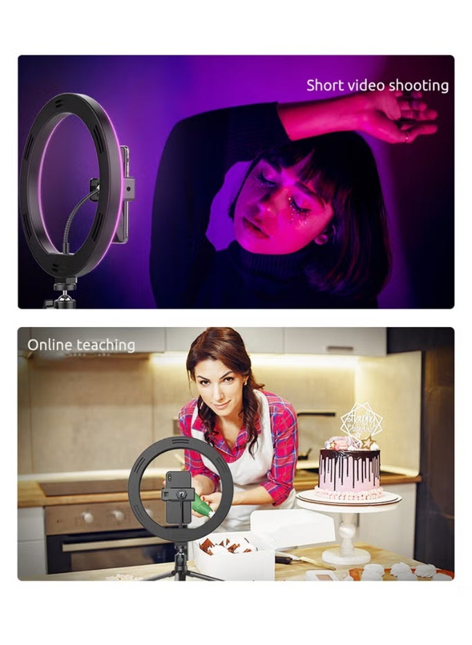 RGB LED USB Selfie Round Ring Light Multicolour - Image 3