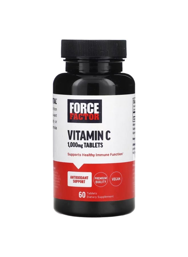 Force Factor Vitamin C, 1,000 mg, 60 Tablets - Image 1