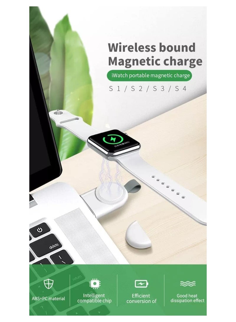 SYOSI Portable USB-C Wireless Charger for Apple Watch, Magnetic Fast Charging Adapter for Apple Watch Series 8/7/SE/6/5/4/3/2/1, Compact Travel Watch Charger  - Image 4