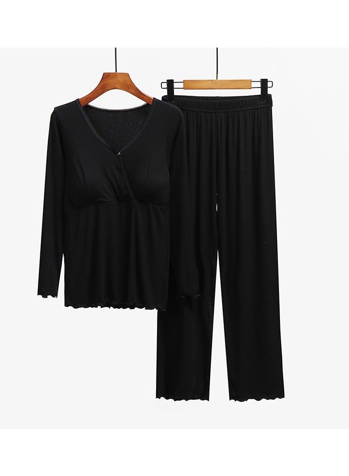 Maternity and postpartum nursing long-sleeved pants suit 