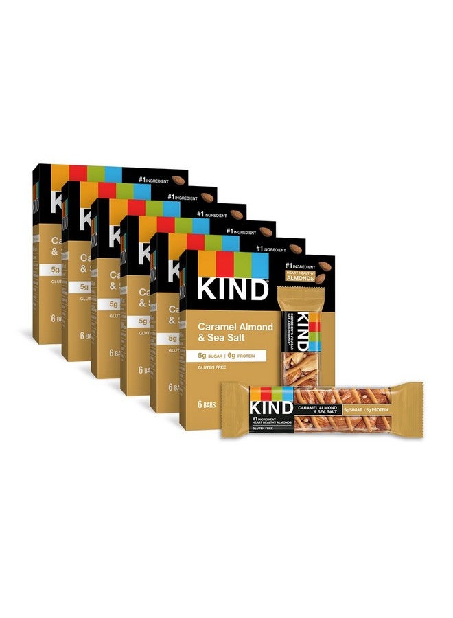 KIND Bars, Caramel Almond & Sea Salt, Healthy Snacks, Gluten Free, Low Sugar, 6g Protein, 36 Count - Image 1