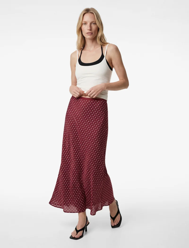 KOTON Satin Midi Skirt