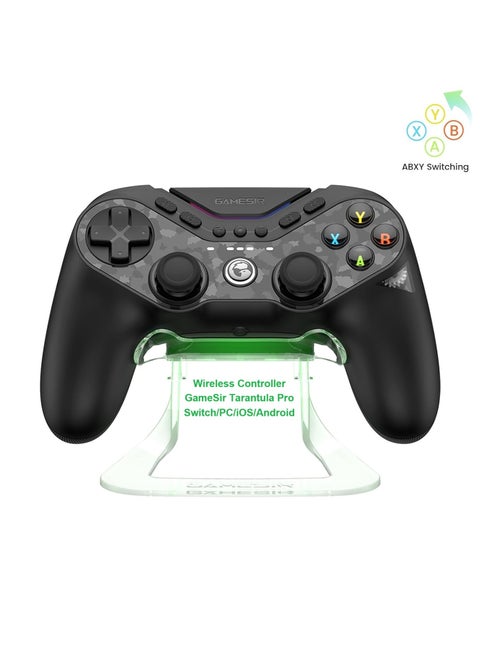 Classic Gamepad GameSir Tarantula Pro Wireless Controller for Switch/PC/iOS/Android with Charging Dock, Bluetooth 2.4G Wired Controller with Anti-Drift TMR Sticks, 9 Mappable Buttons, RGB Lighting,1200mAh, ABXY Layout Switching
