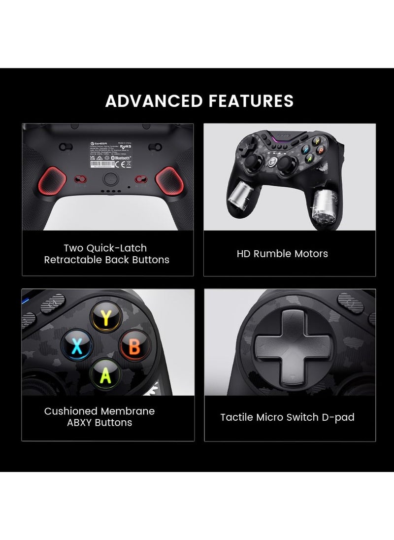 General - Classic Gamepad GameSir Tarantula Pro Wireless Controller for Switch/PC/iOS/Android with Charging Dock, Bluetooth 2.4G Wired Controller with Anti-Drift TMR Sticks, 9 Mappable Buttons, RGB Lighting,1200mAh, ABXY Layout Switching - Image 1