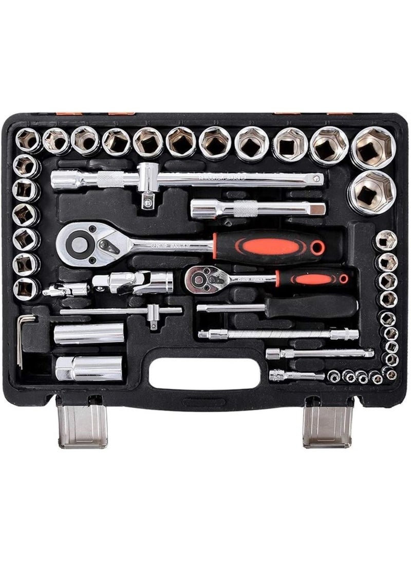 GGOOT Hand Tool Screwdriver Set 61 pcs/Set Socket Wrench Set Spanner Car Ship Machine Repair Service Tools Kit with Heavy Duty Ratchet Hardware Tool Kits Tool Kit - Image 5