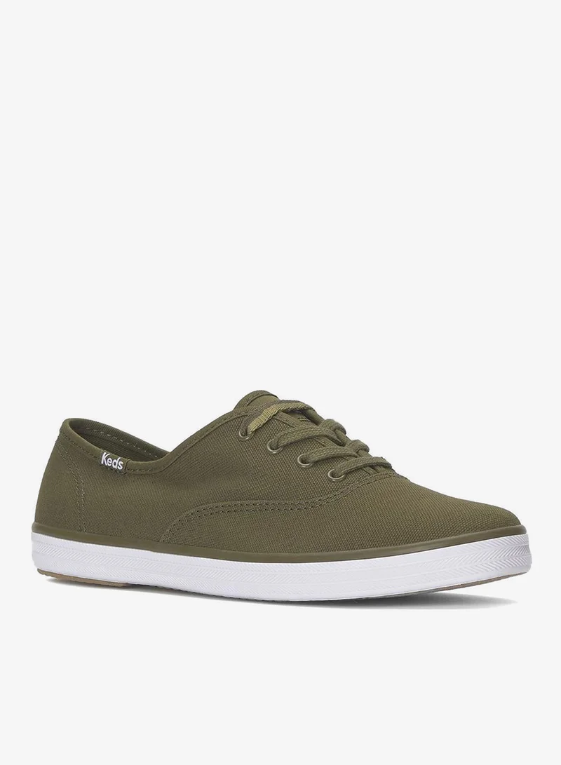 Keds Olive Keds Women's Champion Canvas Lace Up  Casual Sneaker Green for Women | Best Price UAE