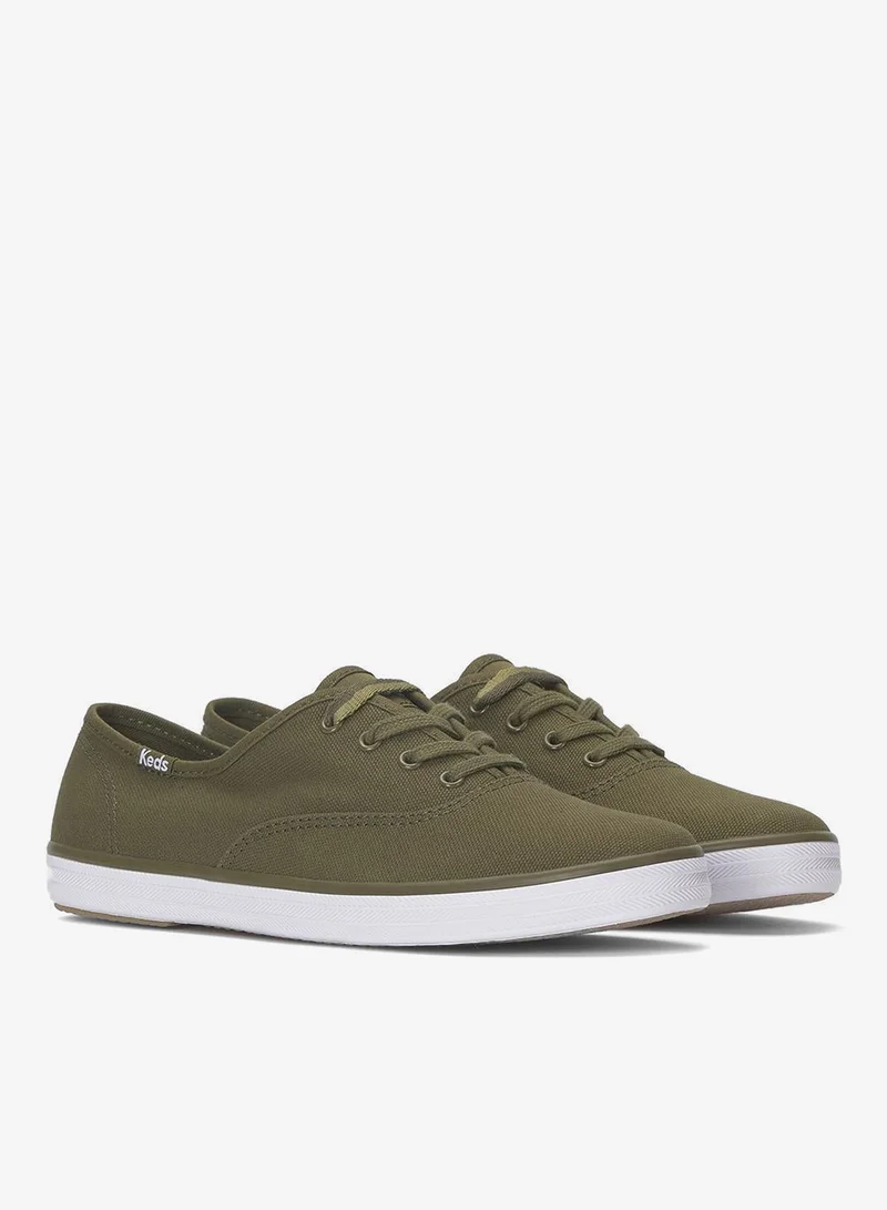 Keds Olive Keds Women's Champion Canvas Lace Up  Casual Sneaker Green for Women | Best Price UAE