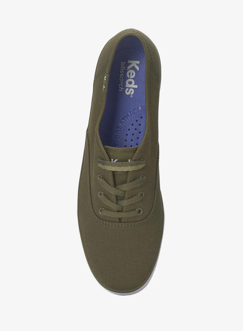 Keds Olive Keds Women's Champion Canvas Lace Up  Casual Sneaker Green for Women | Best Price UAE