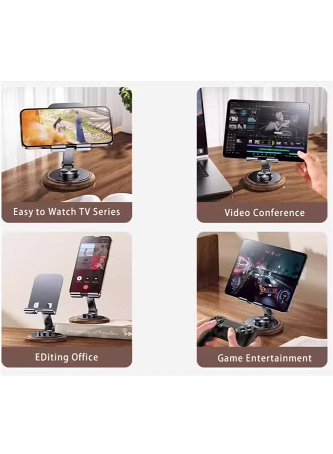 Cell Phone Stand,Office Mobile Phone Holder,360 Rotating Foldable Desktop Cellphone Stand with Anti-Slip Base Portable Phone Holder for iPhone 16 15 14 13 Pro Max, All Smart Phones, iPad - Image 4