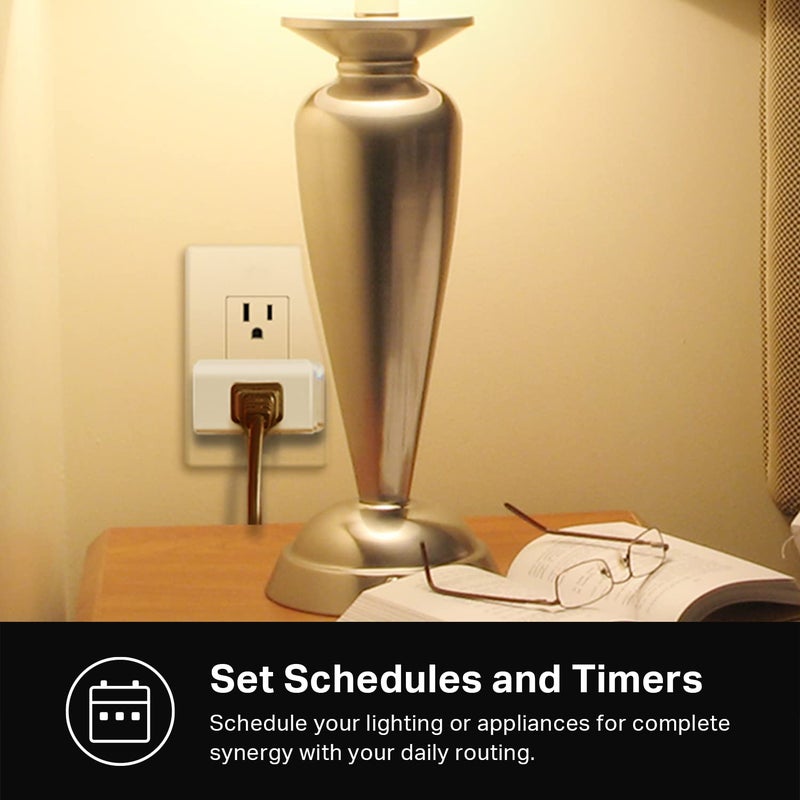 Kasa Smart Plug Mini 15A, Apple HomeKit Supported, Smart Outlet Works with Siri, Alexa & Google Home, UL Certified, App Control, Scheduling, Timer, 2.4G WiFi Only, 2 Count (Pack of 1) (EP25P2), White - Image 4