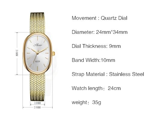 Reginald Women’s Oval Gold Watch Petite Easy Reader Quartz Dress Watch with White Dial Slim Stainless Steel Bracelet Watch Elegant Small Wristwatch for Women (Silver-B) - Image 3