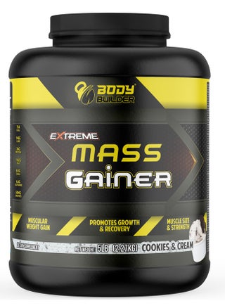Body Builder Extreme Mass Gainer - Weight Gainer with 36g Protein, 8.3g BCAA, 146g Carb and 50mg Enzymes - Cookies and Cream, 5 LB - pzsku/ZF835B647594ADB0EDCFEZ/45/1748244164/0fddad8e-0953-4f7a-b6ba-d42f1a57b644