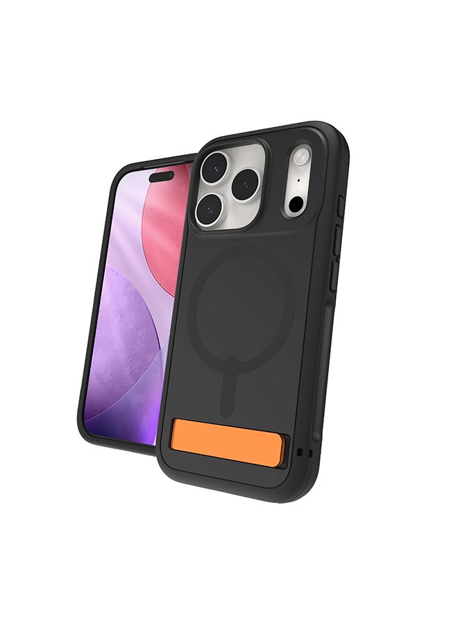 ZAGG iPhone 17 Pro Case – Sedona Snap MagSafe Compatible Kickstand Cover with Graphene Strength, 13 ft Drop Protection & Reinforced Bumpers – Flood Black - Image 3