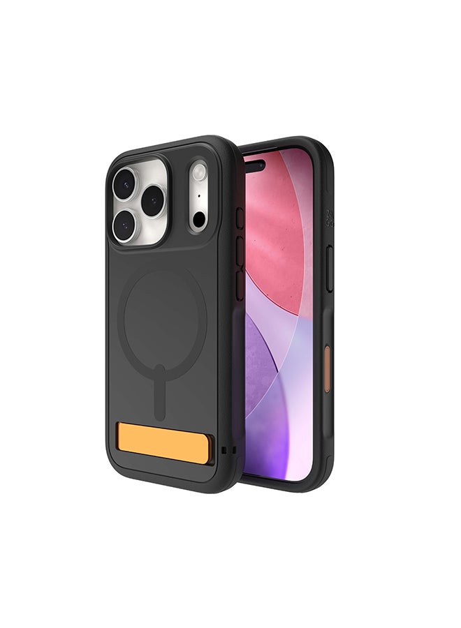 ZAGG iPhone 17 Pro Case – Sedona Snap MagSafe Compatible Kickstand Cover with Graphene Strength, 13 ft Drop Protection & Reinforced Bumpers – Flood Black - Image 4