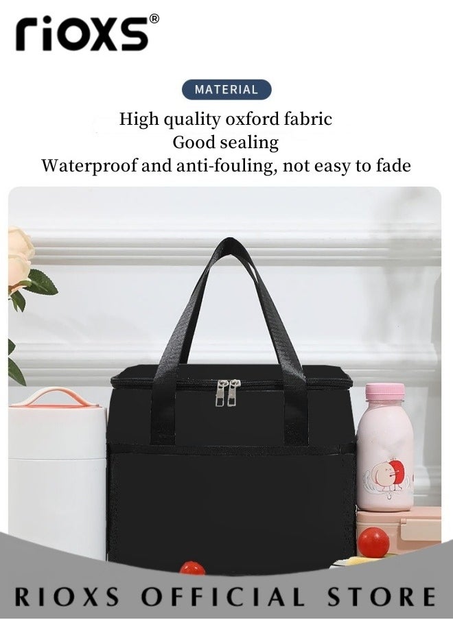 RIOXS Large Thicked Cooler Bag Large with 2 pcs Lunch Box Ice Packs Reusable Insulated Grocery Bags Cooler Removable Shoulder Strap for Beach Camping Picnic Travel Outdoor  - Image 4