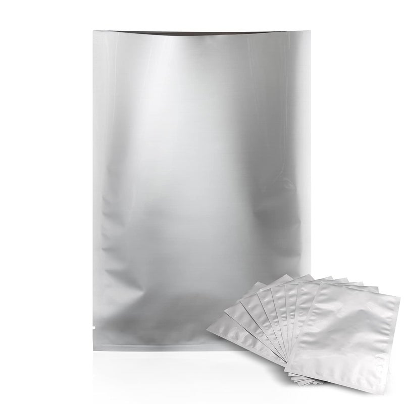 SumDirect Mylar Bags for Food Storage - 100 Pack 6x9 Inches Square Heating Cooking Pouches Heat Sealable Mylar Bag for Long Term Food Storage (Silver) - Image 1