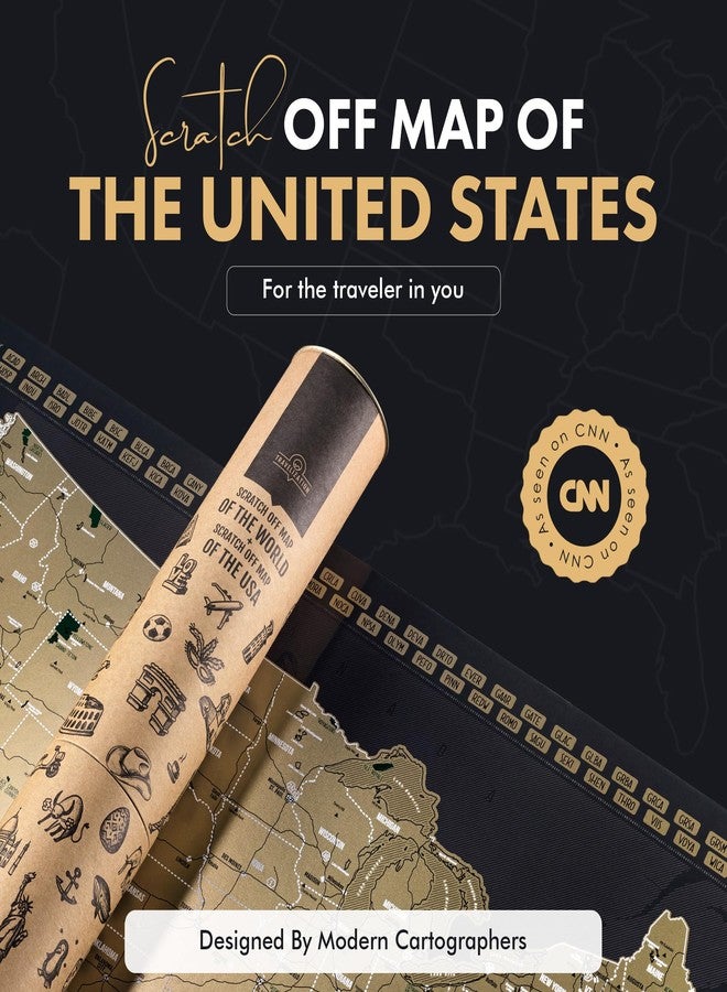 Travelization Scratch Off Map of United States 24" x 17" Frameable USA Scratch Map with National Parks, Highest Peaks and Vibrant Colors, Ideal for Travelers, Black - Image 2