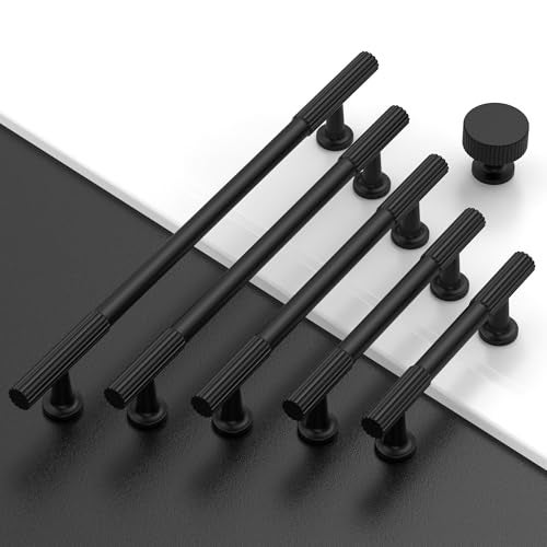 Amerdeco 10 Pack Matte Black Cabinet Knobs Single Hole Cabinet Pulls 1 Inch Drawer Knobs and Pulls for Bathroom Cabinets ZH0071 - Image 3