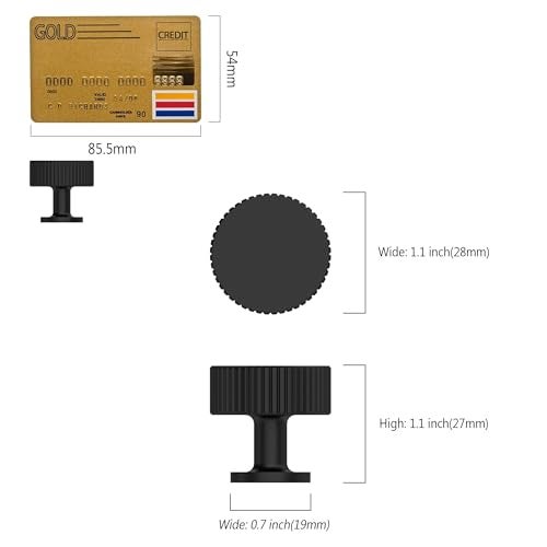 Amerdeco 10 Pack Matte Black Cabinet Knobs Single Hole Cabinet Pulls 1 Inch Drawer Knobs and Pulls for Bathroom Cabinets ZH0071 - Image 4