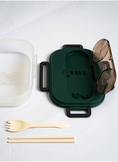 flâneur Lunch Box with Cutlery and Transparent Lid, 1300ml - Microwave Safe Food Container, Lunchbox Leak-Proof and Durable, Ideal for School Lunches, and Travel, with a Transparent Lid  - Image 2