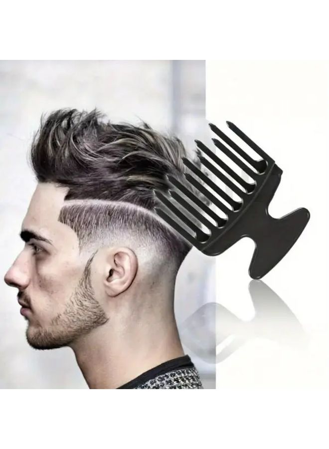Black Plastic Wide Tooth Hair Pick Comb for Braid Detangling Styling - Image 1
