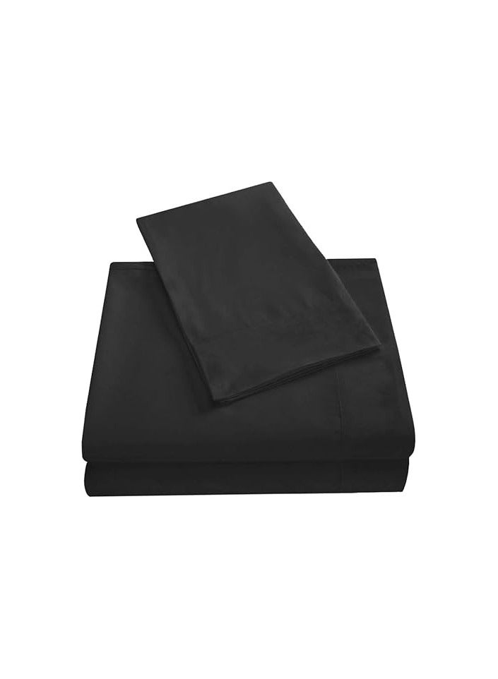Generic VG-4BS-SOLID-CK-BLK Satin Polyester Fitted California King Bedsheet, Black, 274 X 259cm  - Image 3