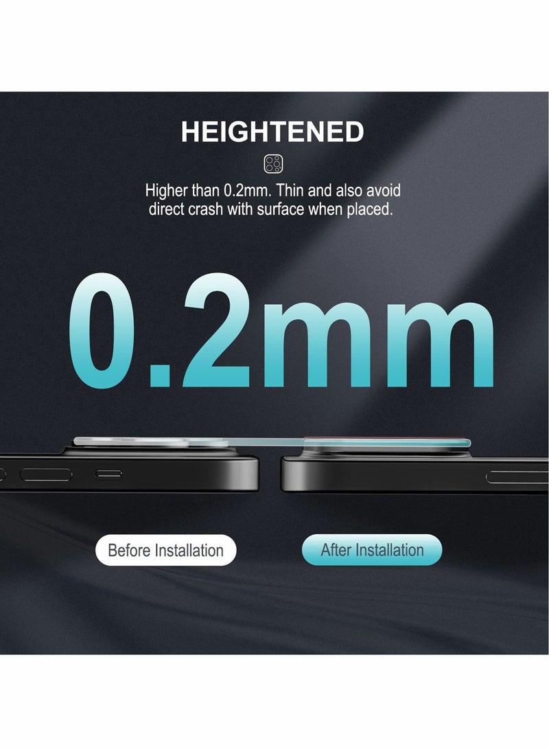كابتن تيك Camera Lens Protector for iPhone 13 Pro, 2 Pack Ultra-Thin/Anti-Fingerprint/Anti-Scratch Aluminum Alloy Camera Lens Protector Film for iPhone 6.1 inch (Black) - Image 4