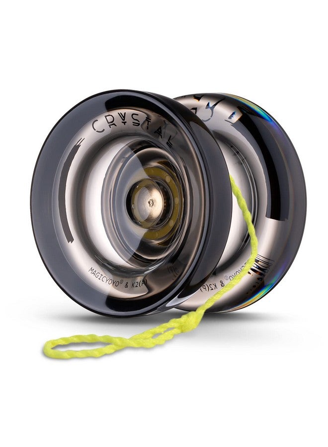 MAGICYOYO K2 Crystal Black Yoyo Professional, Responsive Yoyo for Kids Beginners with Extra Unresponsive Yo Yo Bearing, Pro Plastic Trick Yo Yo for Adults+12 Stings+Bearing Removal Tool+Storage Bag - Image 2