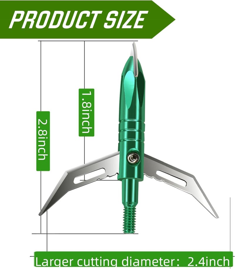 e5e10 12pcs Hunting Broadheads 100 Grain Archery Broadheads 420 Stainless Steel Higher Hardness 2-Blades + 1 pc Broadhead Case for Arrowheads - Image 2