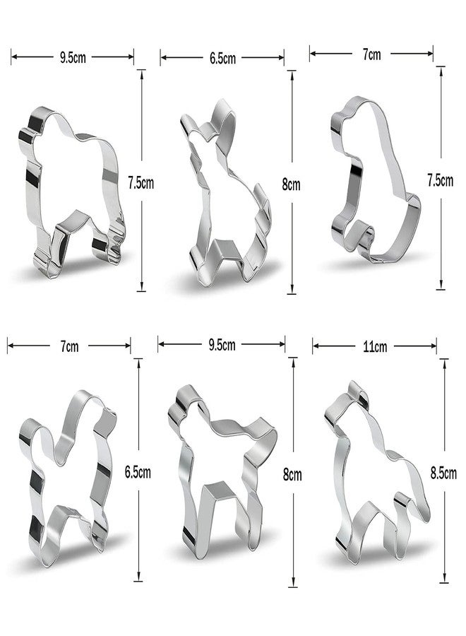 azflyife Dog Cookie Cutter for Treats Shapes Baking Set of 6 - Stainless Steel Border Collie, Chihuahua, Labrador, Rochin, Rottweiler, Pleasant Shepherd Shaped Puppy Cartoon Pet Dog Cookie Cutters Molds Stamps - Image 2
