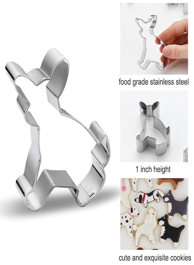 azflyife Dog Cookie Cutter for Treats Shapes Baking Set of 6 - Stainless Steel Border Collie, Chihuahua, Labrador, Rochin, Rottweiler, Pleasant Shepherd Shaped Puppy Cartoon Pet Dog Cookie Cutters Molds Stamps - Image 4