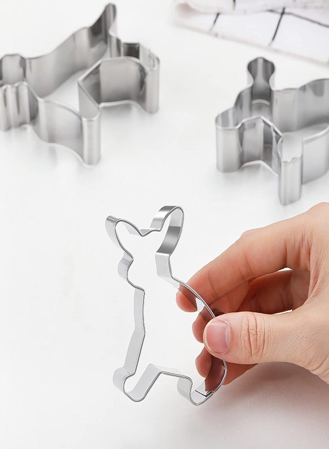 azflyife Dog Cookie Cutter for Treats Shapes Baking Set of 6 - Stainless Steel Border Collie, Chihuahua, Labrador, Rochin, Rottweiler, Pleasant Shepherd Shaped Puppy Cartoon Pet Dog Cookie Cutters Molds Stamps - Image 3