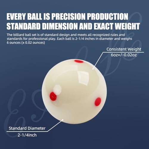 KONLLEN AXD-1TH Billiard Balls Pool Table Accessories 2-1/4" Regulation Size 16 Pool Balls Billiard Set - Image 4