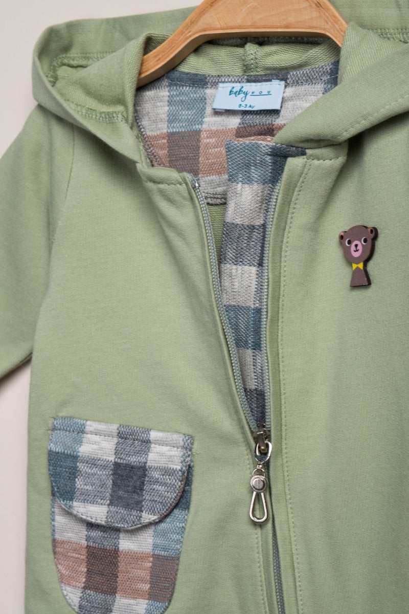 Baby Fou Hooded Zippered Jumpsuit - Image 2